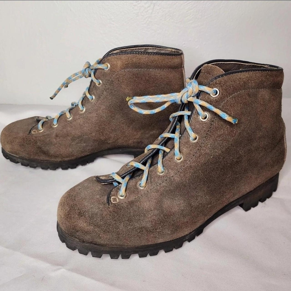 Vintage Pivetta Suede Hiking Boots Vibram Roccia Soles Women Size 7